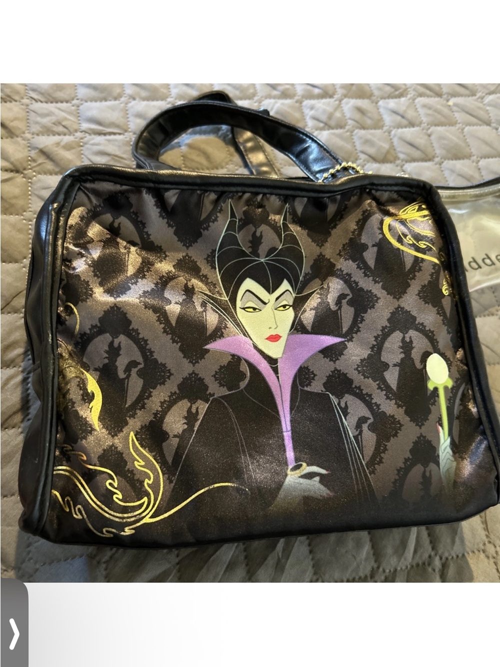 Disney Maleficent Black Cosmetic Bag with Purple & Yellow Accents